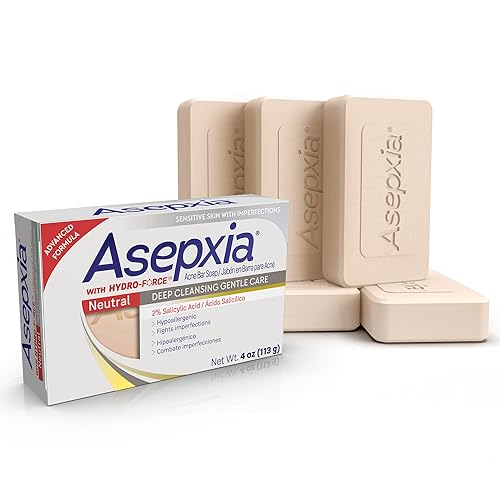 Asepxia Acne Treatment Neutral Hypoallergenic Bar Soap | 2% Salicylic Acid Cleanser, Removes Impurities & Excess Oil, Soothes Skin with Natural Beauty & Personal Care Asepxia