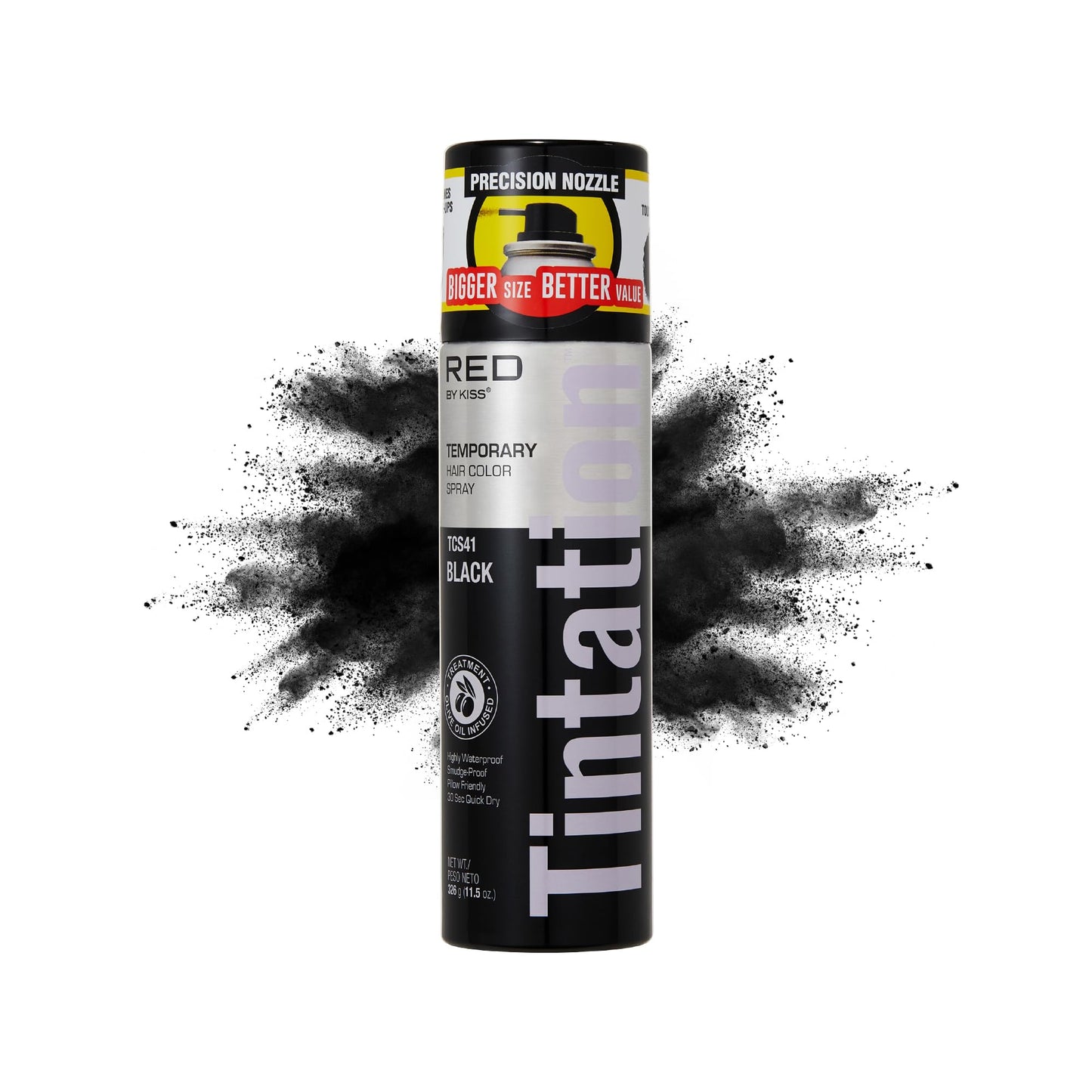 RED by Kiss Tintation Temporary Hair Color Spray, Extra Large Size, Instant Gray Root Cover Up, Water-Resistant, Smudge-Proof, Hairline & Barber Beauty & Personal Care Red by Kiss