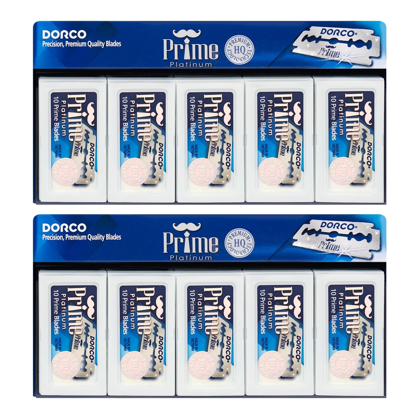 Dorco STP301 Prime Platinum Extra Double Edge Razor Blades 200 Count, Premium Stainless Steel Shaving Blades, Super Sharp for Smooth, Precise Shave Beauty and Personal Care DORCO