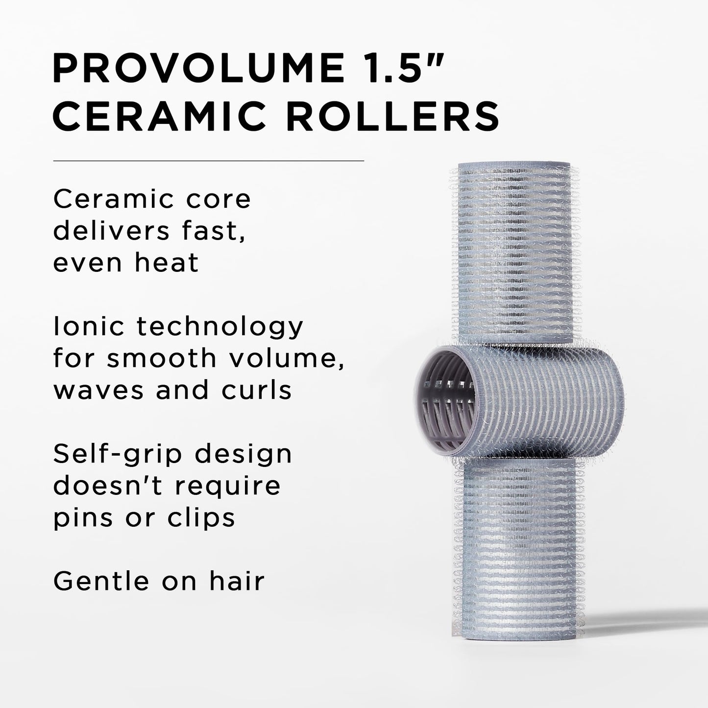 Fromm ProVolume 1.5" Self-Grip Ceramic Ionic Thermal Hair Rollers, 3 Count Salon Quality Hair Curlers for Short, Medium and Long Hair Beauty & Personal Care Fromm