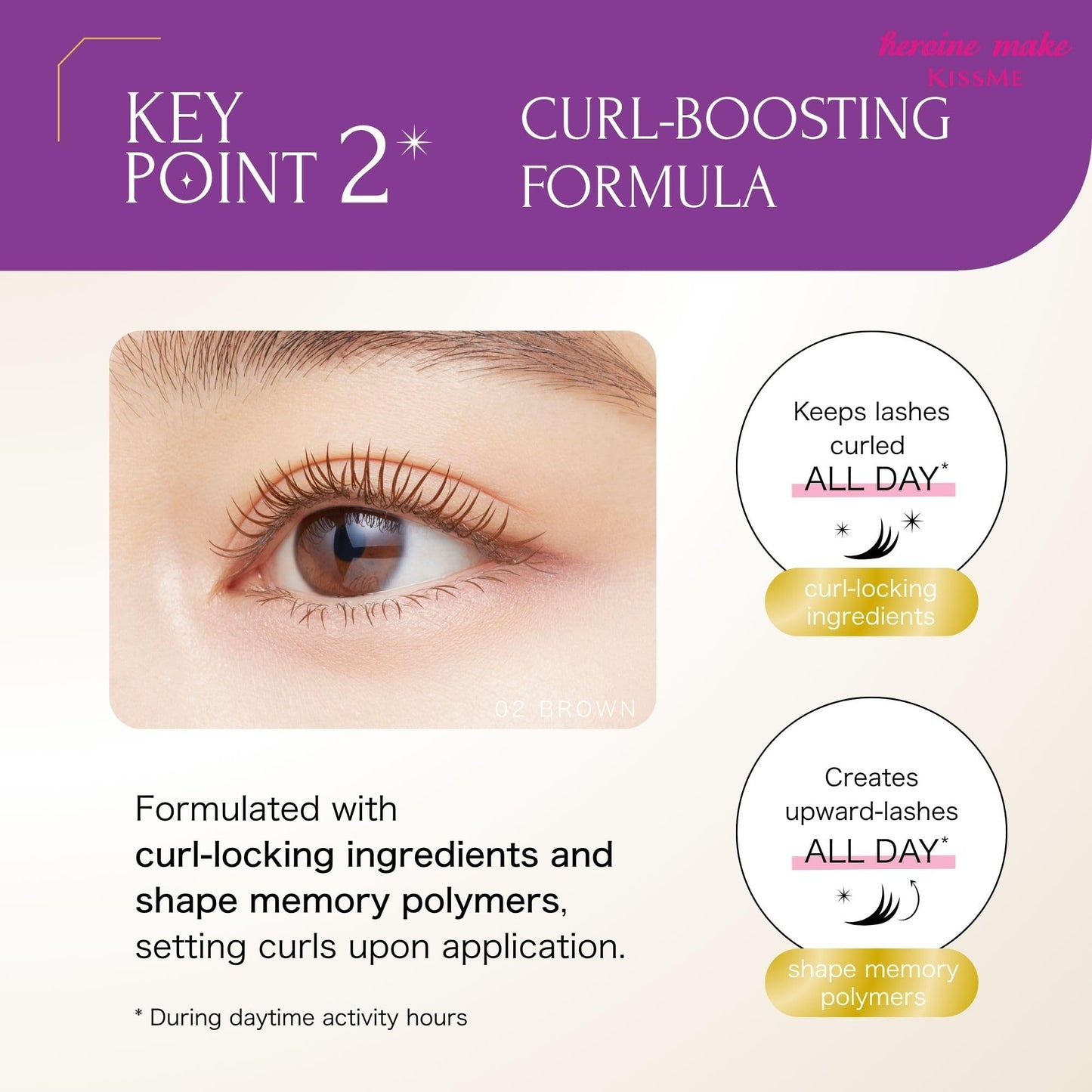 Heroine Make by KissMe Volume & Curl Mascara Brown | Waterproof, Volumizing & Lengthening Mascara for Thick, Defined Lashes | Smudge-Proof, Curling Beauty and Personal Care Heroine Make