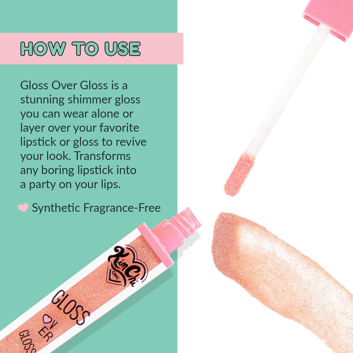 Kimchi Chic Beauty Gloss Over Gloss, Shimmer Lip Gloss with Micro-Sparkle
