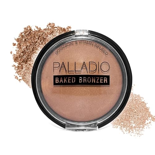 Palladio Baked Bronzer, Highly Pigmented and Easy to Blend, Shimmery Bronzed Glow, Use Dry or Wet, Lasts all day long, Provides Rich Tanning Color Beauty & Personal Care Palladio