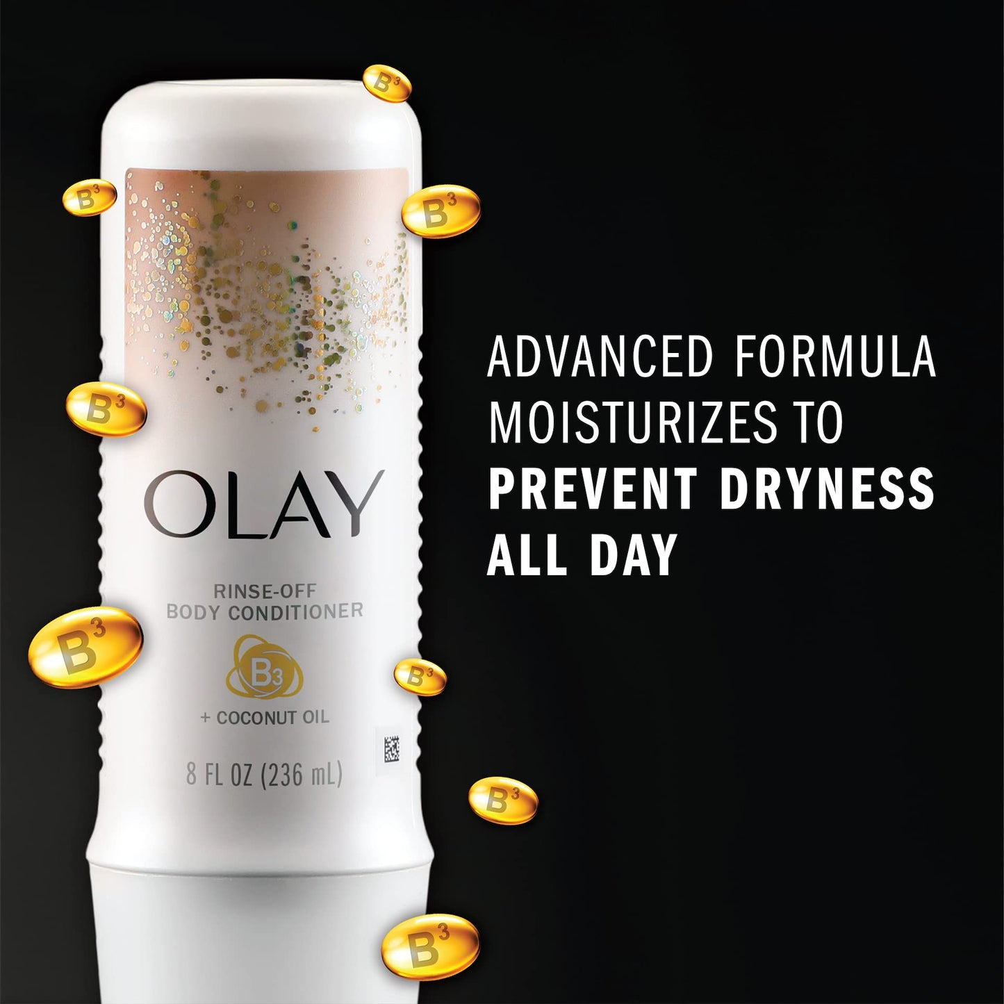 Olay In-Shower Rinse-Off Body Conditioner for Dry Skin with B3 and Coconut Oil for Lasting Hydration, 8 Fl Oz (Pack of 6) Beauty & Personal Care Olay