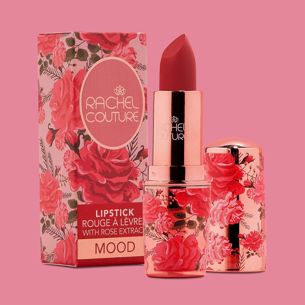 Rachel Couture Matte Lipstick with High Impact Color | Vegan & Cruelty Free | Infused with Rose Extract - 0.12 Oz - Mood Beauty & Personal Care Rachel Couture