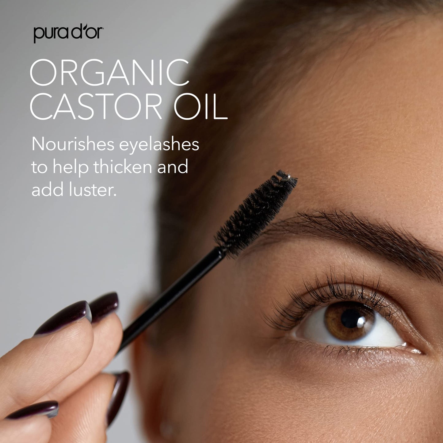 PURA D'OR 4 Oz ORGANIC Castor Oil - w/ 2 BONUS Empty Brushes - 100% Pure USDA Certified Cold Pressed, Hexane Free Eyelash & Eyebrow Serum Beauty & Personal Care PURA D'OR