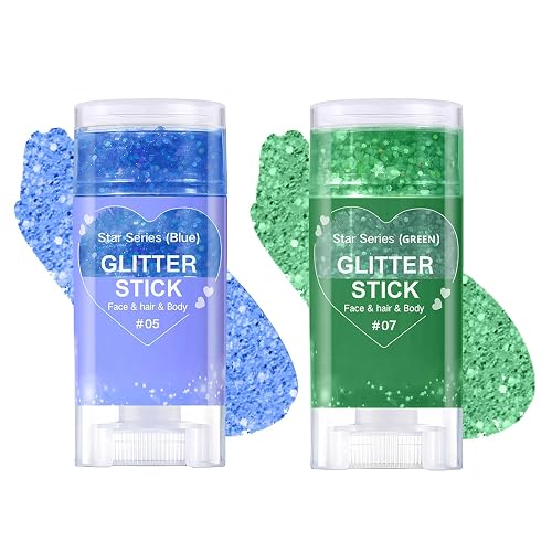 Body Glitter Stick,Mardi Gras Accessories,Sparkling Face Hair Glitter,Mermaid Sequins Chunky Glitter Face Paint,Singer Concert Outfit Festival Rave Beauty & Personal Care MINXUEYEN