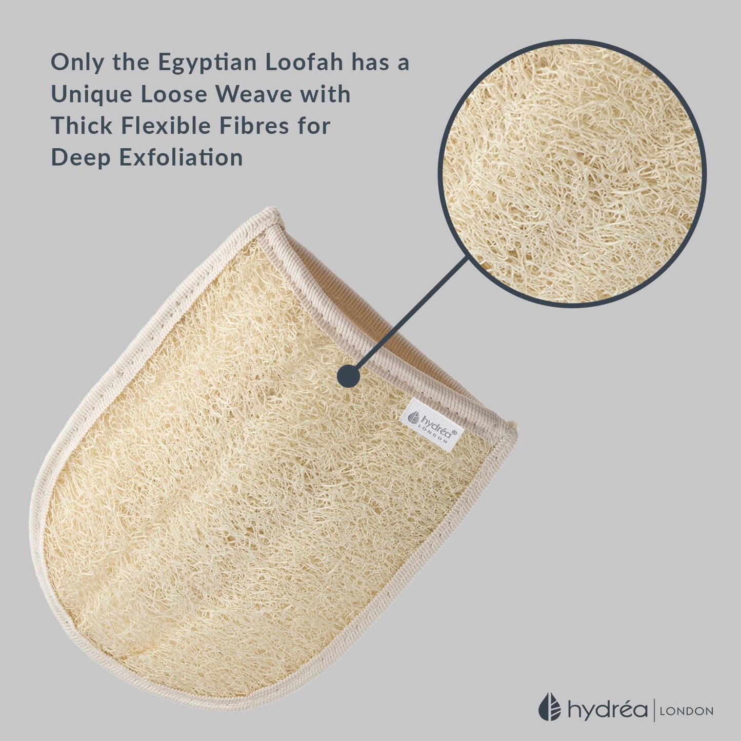 Hydrea London Exfoliating Glove - Organic Egyptian Shower Loofah & Dual-Sided Face Mitt Exfoliator - Body Scrubber for Men & Women, Dead Skin Cell Beauty & Personal Care Hydrea London