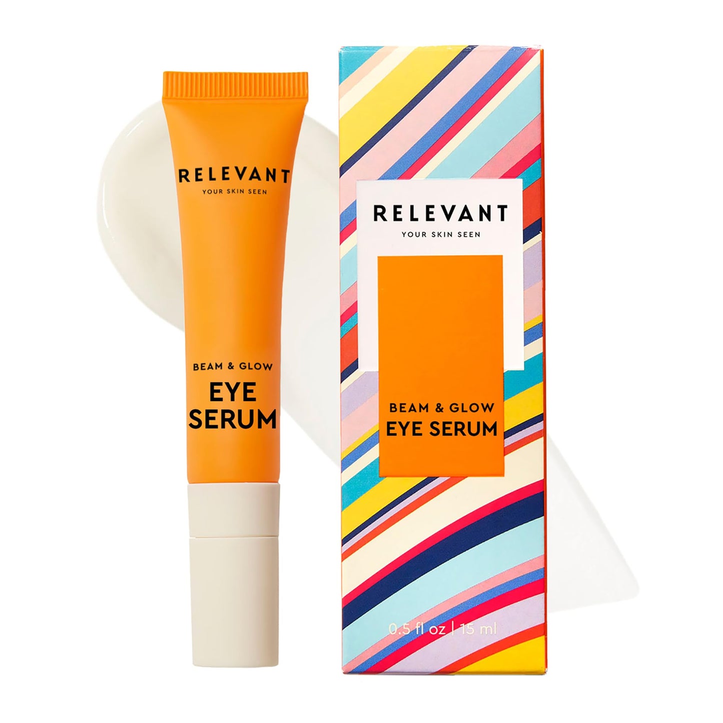 Relevant Beam and Glow Eye Serum - Hydrating Serum for All Skin Types - Vegan Skincare with Shea Butter and Niacinamide - Gluten Free - 0.5 oz Beauty & Personal Care RELEVANT
