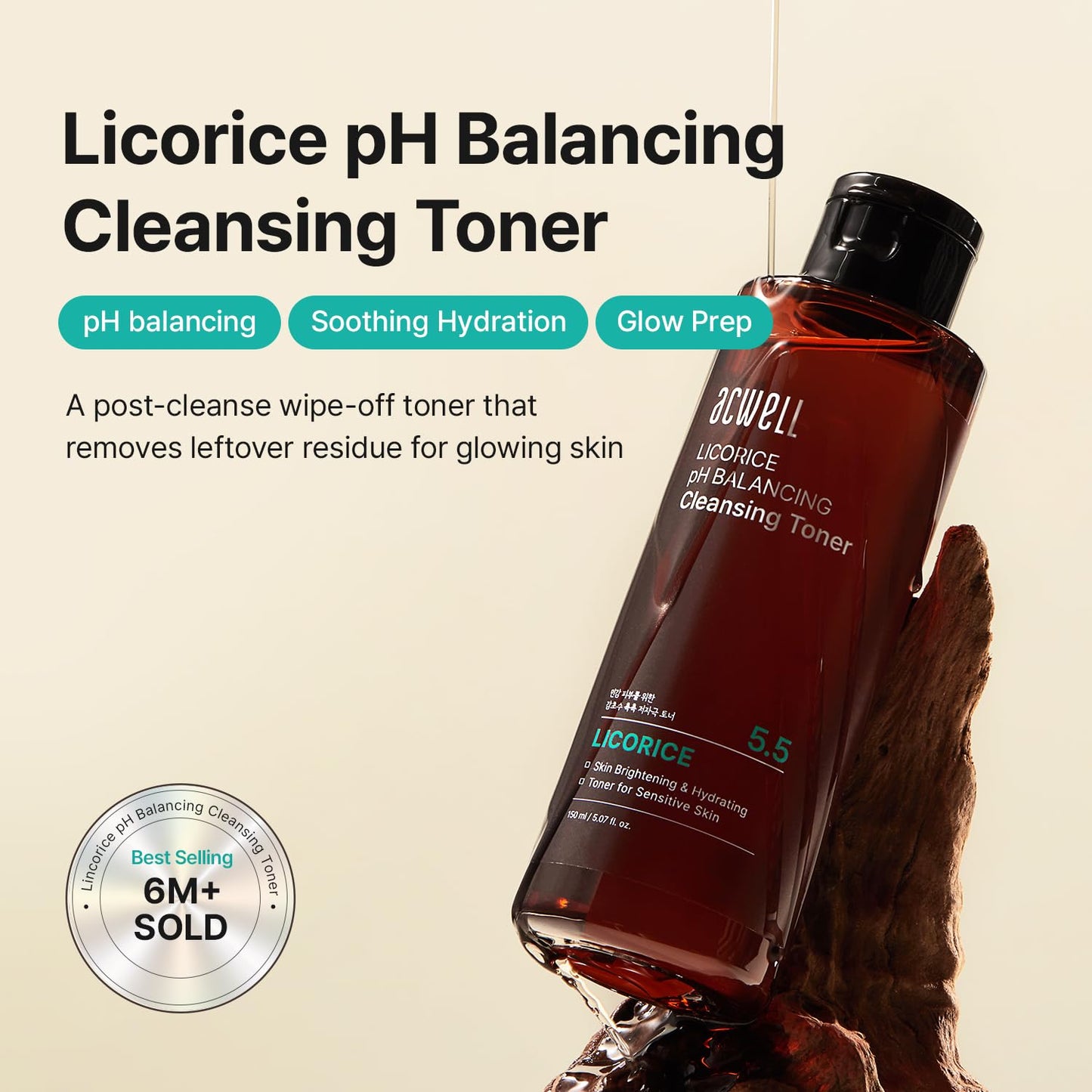 ACWELL Licorice pH 5.5 Balancing Cleansing Toner - Alcohol-Free Korean Face Toner and Astringent, Hydrating Clarifying Formula for Dull Beauty & Personal Care ACWELL