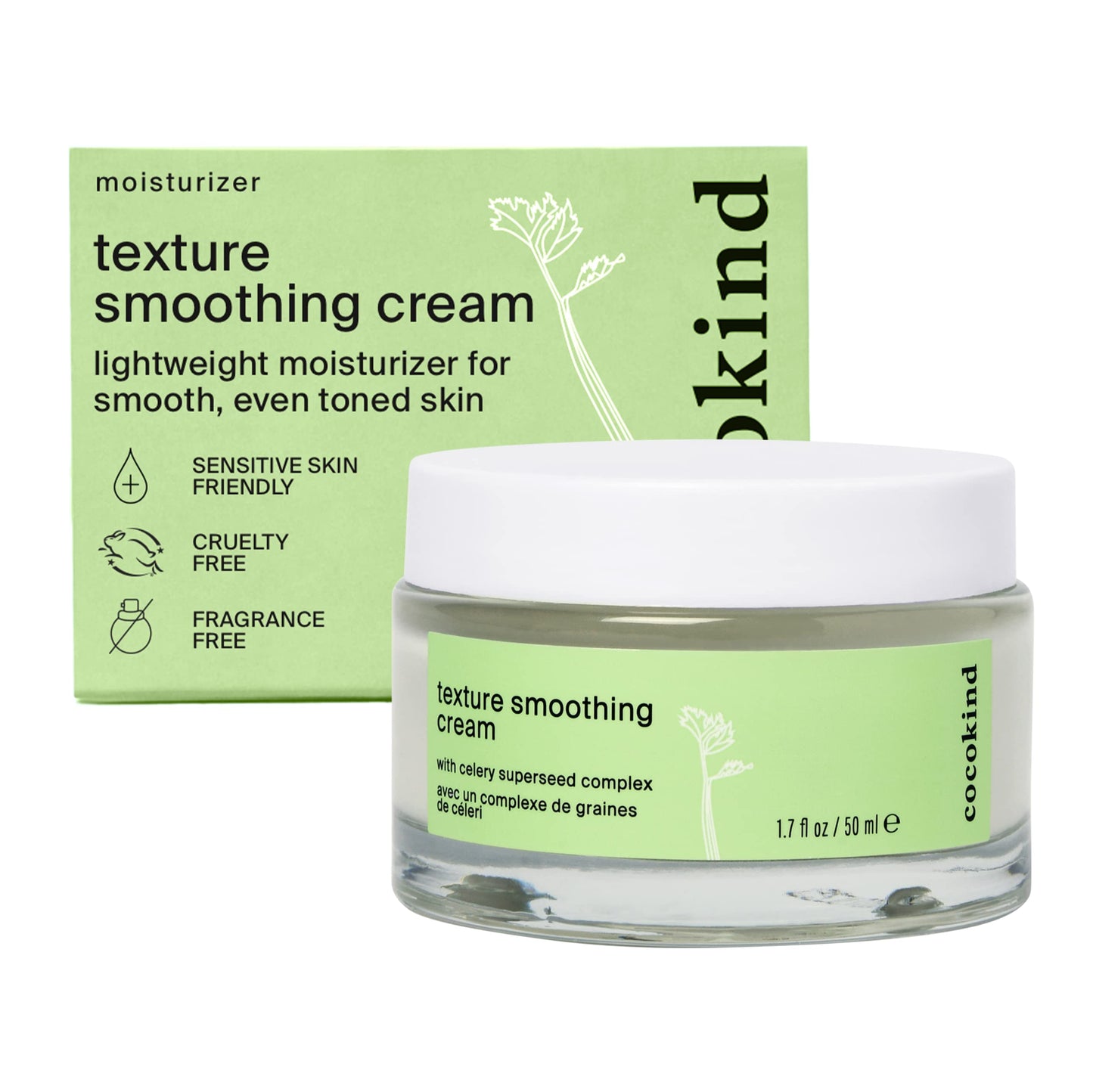 Cocokind Texture Smoothing Cream, Face Moisturizer with Squalane, Celery Seed and Cucumber, Face Lotion Moisturizer Face, Hydrating Face Cream Beauty & Personal Care Cocokind