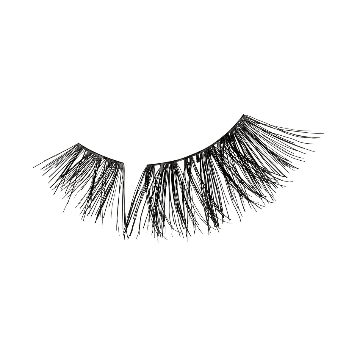 Kiss Impress Falsies Easy Tab Press On Self Adhesive Eyelashes, Black, 'Demi Wispy', 1 Pair of 8mm-10mm Inner Natural Volume Eyelash Clusters & 1 Pair