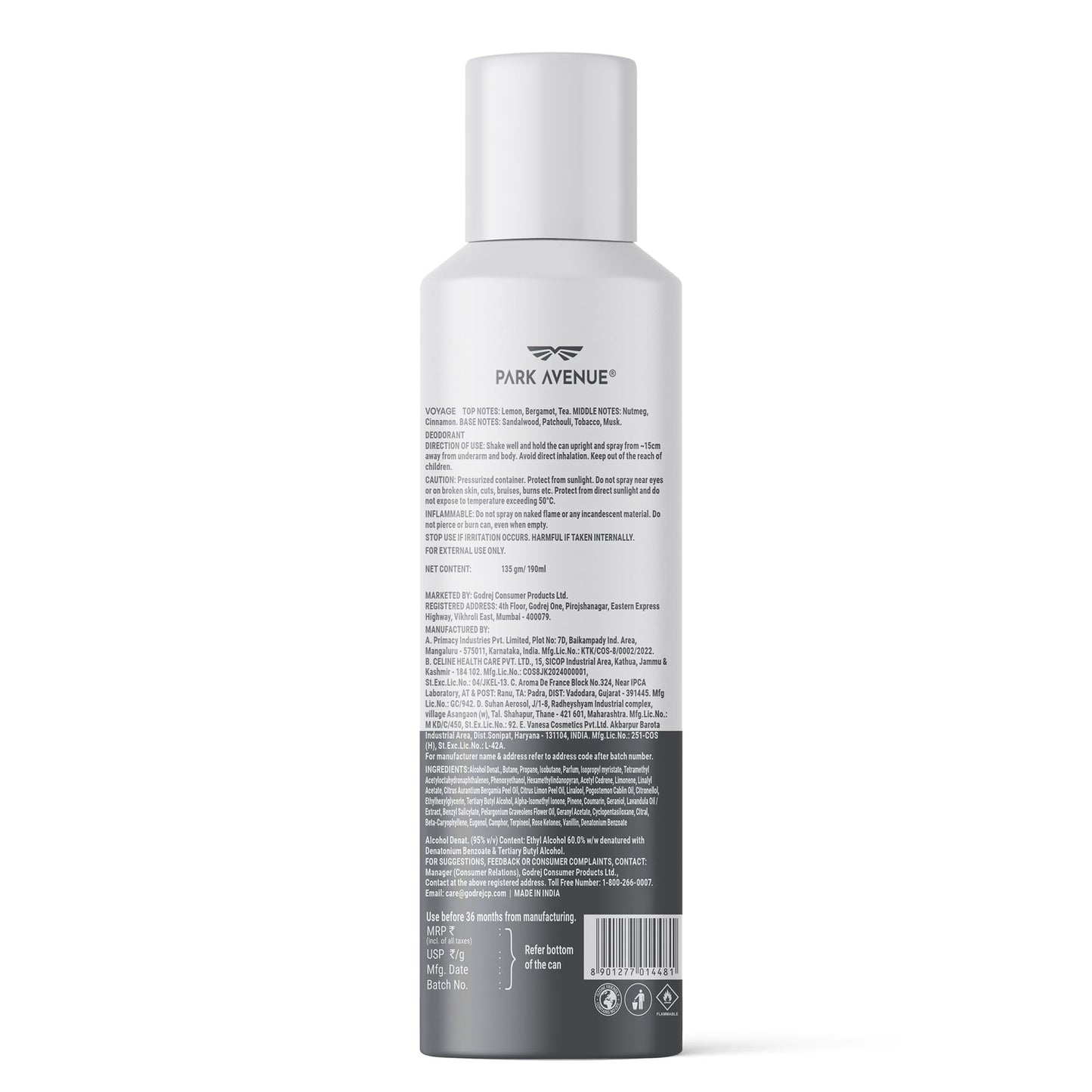 Park Avenue For Men Body Deodorant Super Saver Mega Voyage, 220Ml Beauty and Personal Care PARK AVENUE