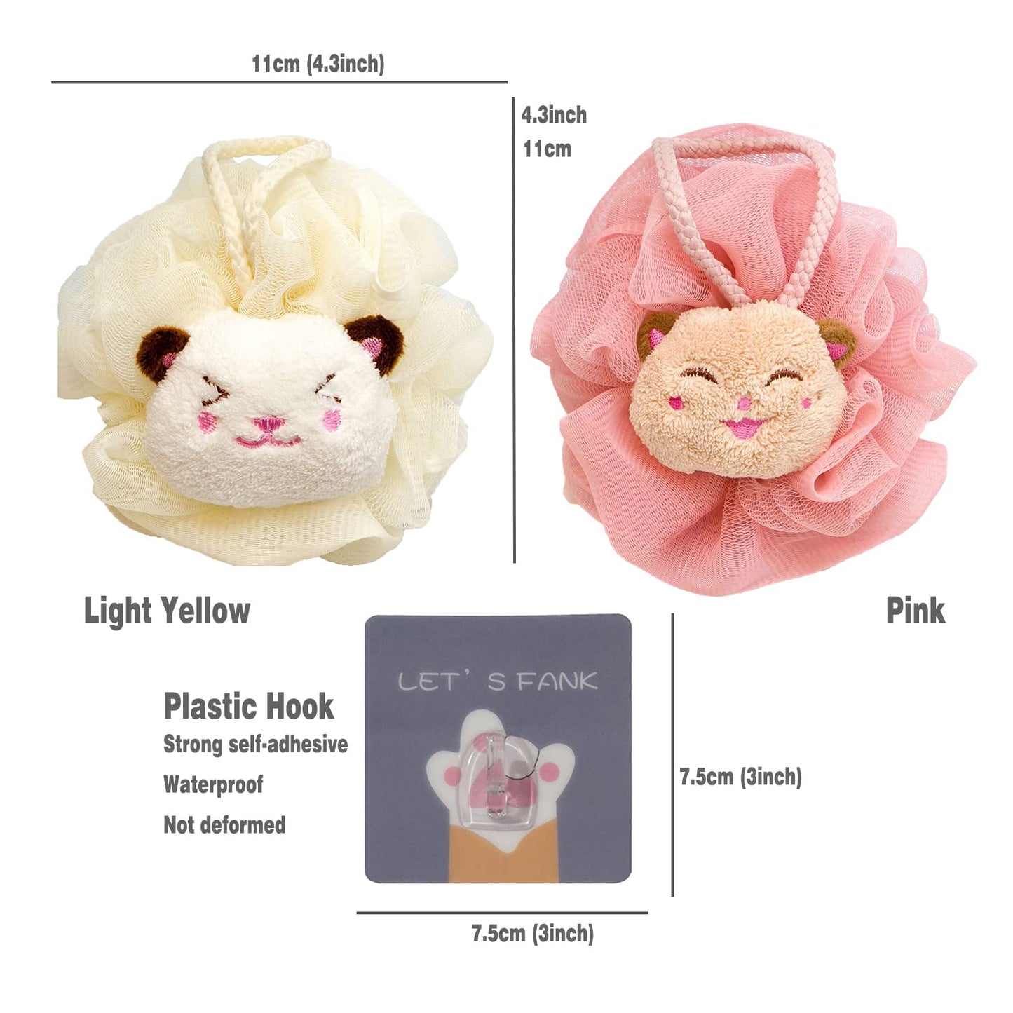 Cute Body Loofah Sponge Back Scrubber for Shower Loofah Women Anime Body Scrubber Cartoon Shower Loofah Baby Body Luffa Sponges Soft Large Loofah Body Beauty and Personal Care sailorsunny