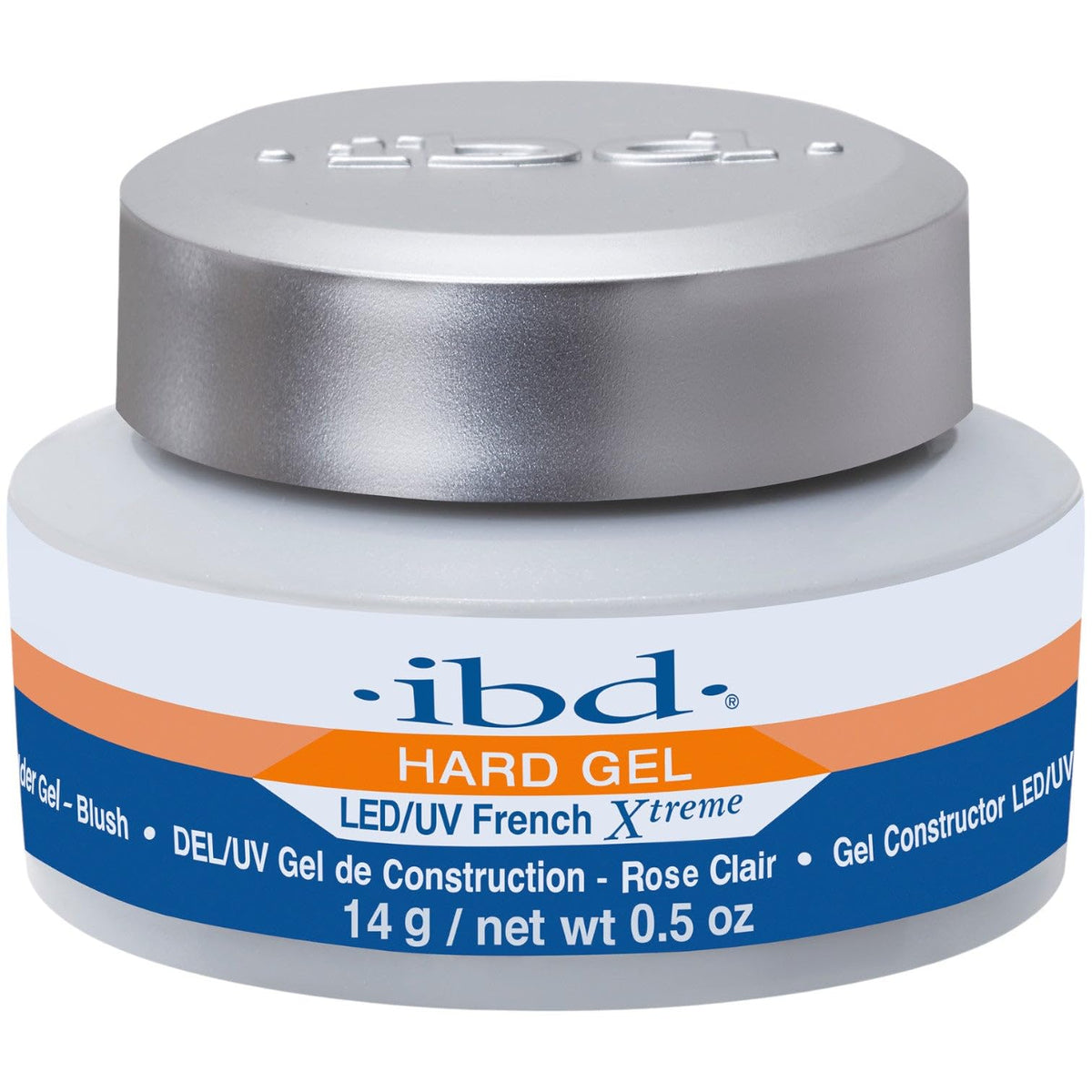 ibd LED/UV French Xtreme Hard Gel - Blush Builder Gel for Nail Extensions & Nail Enhancement, 0.5 oz
