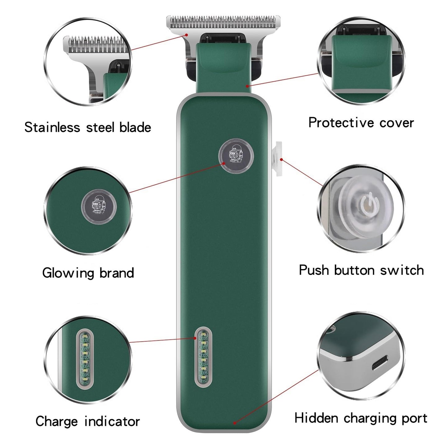 GLESVOWIO Mens Hair Clippers Professional Clipper Men's Electric Trimmer USB Rechargeable Dry Shaving Machine Beauty and Personal Care GLESVOWIO