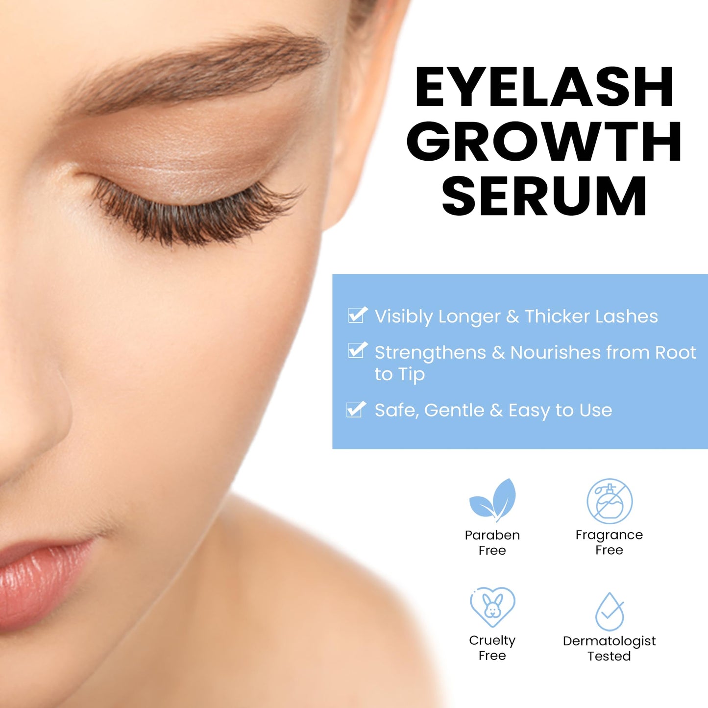 Eyelash Growth Serum - Myristoyl Pentapeptide-4, Diaminopyrimidine Oxide - Boosts Lash Length, Density & Strength - Supports Fuller, Thicker Eyelashes Beauty & Personal Care PeptideLabz
