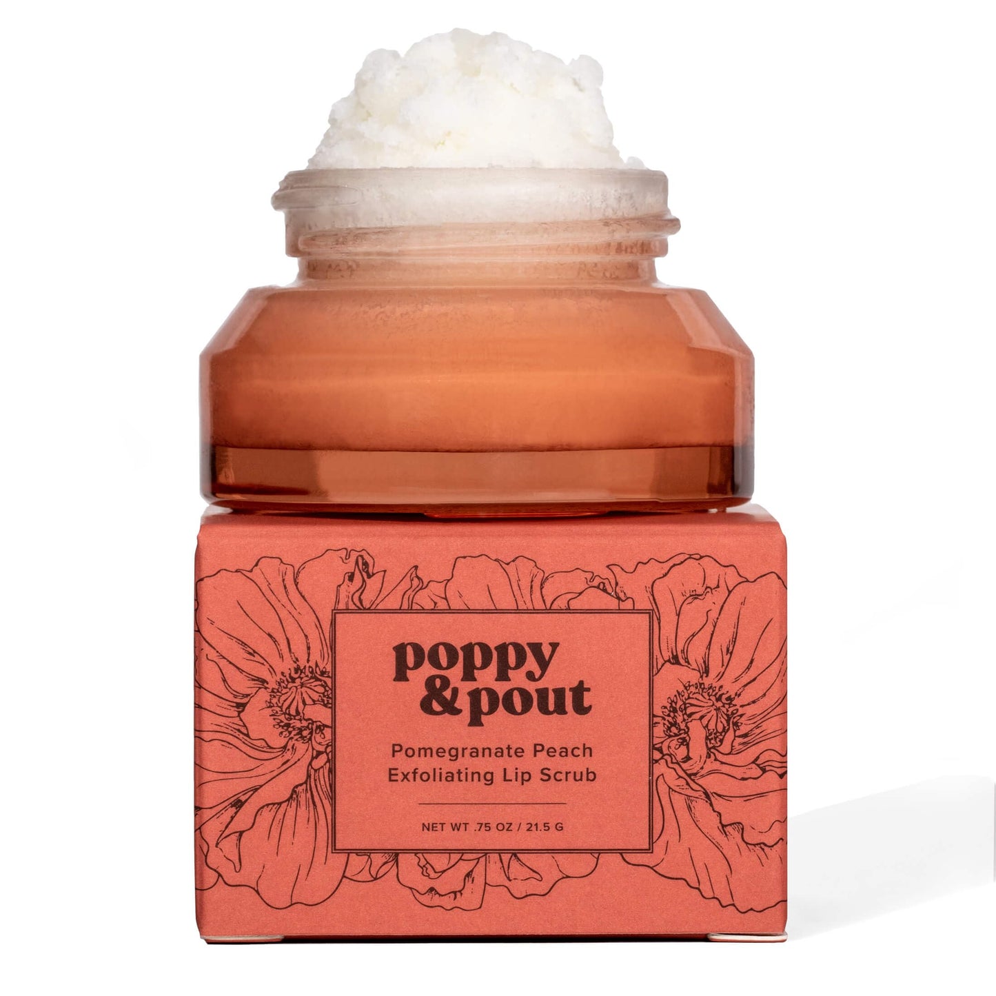 Poppy & Pout Natural Lip Scrub, Moisturizing Sugar Scrub for Dry Lips, Lip Scrubber Exfoliator with Essential Oils Smooths and Hydrates Lips, In Beauty and Personal Care Poppy & Pout