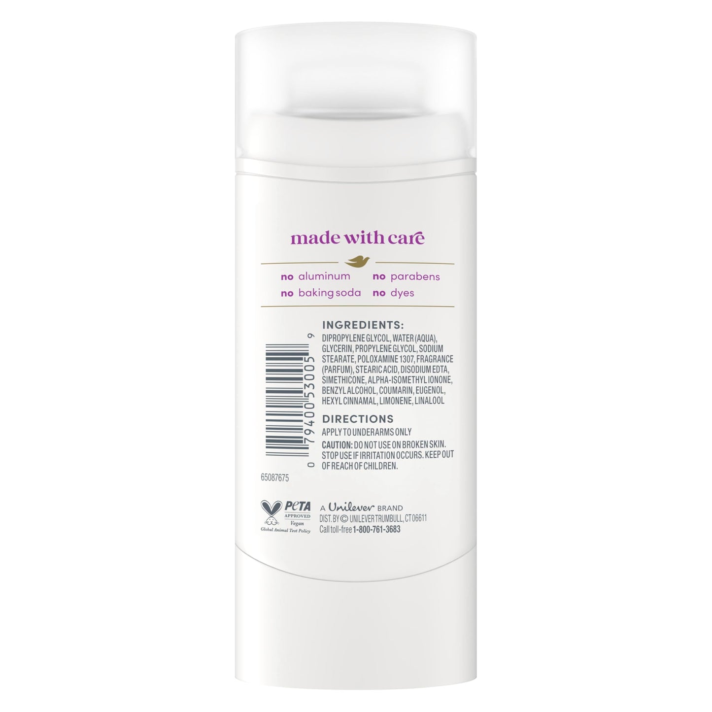 Dove Deodorant Stick for Women, Aluminum Free, 72H Odor Protection, Coconut & Pink Jasmine, 2.4 Oz Beauty and Personal Care Dove