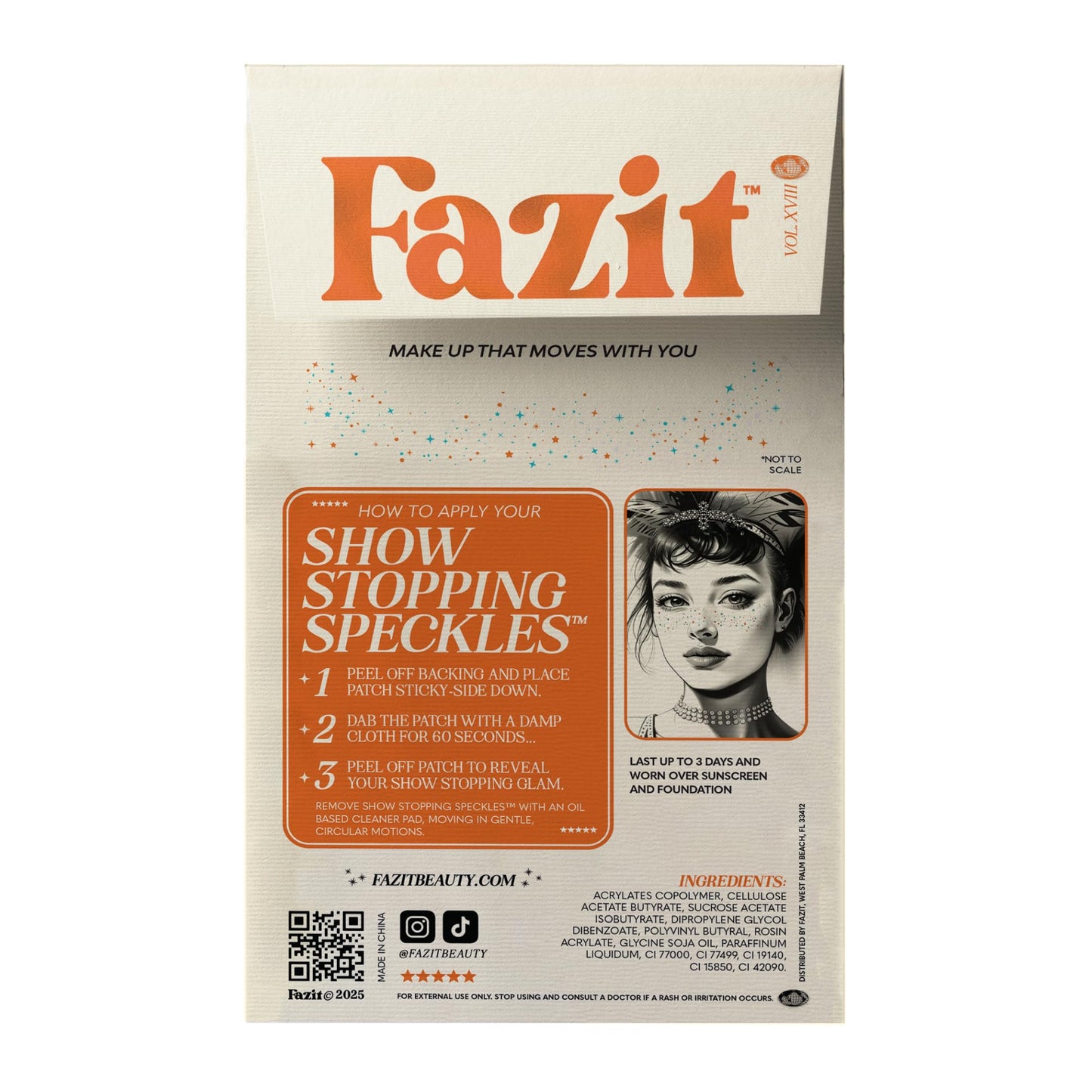 Fazit Makeup Patches - Show Stopping Speckles - Glow Up Make-Up Patches - Cute Glitter Makeup Accessories For Women - Cosmetic Glitter For Face Beauty & Personal Care Fazit