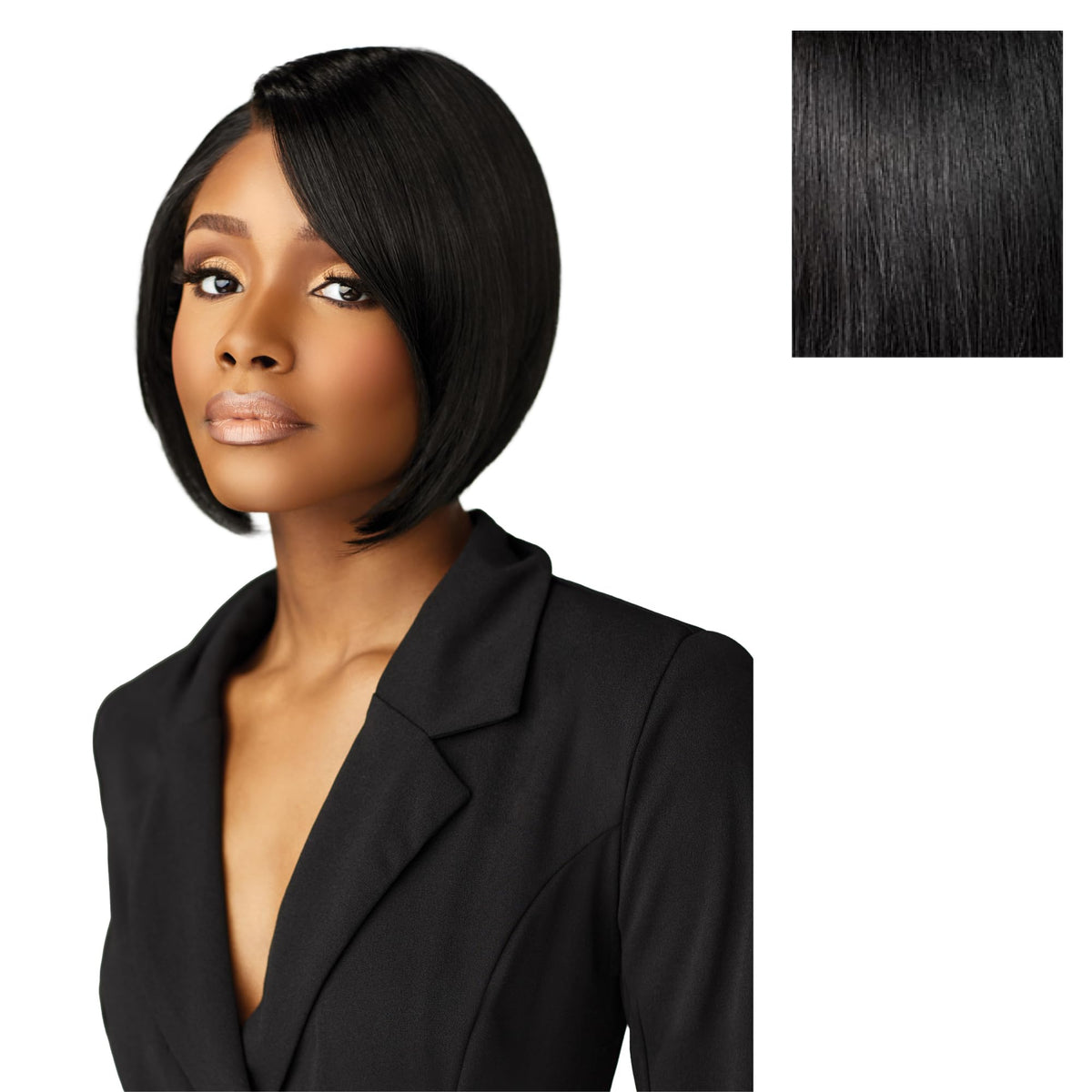Sensationnel Chicbob Lace Frontwig-Bob Unit 4, 1 JETBLACK