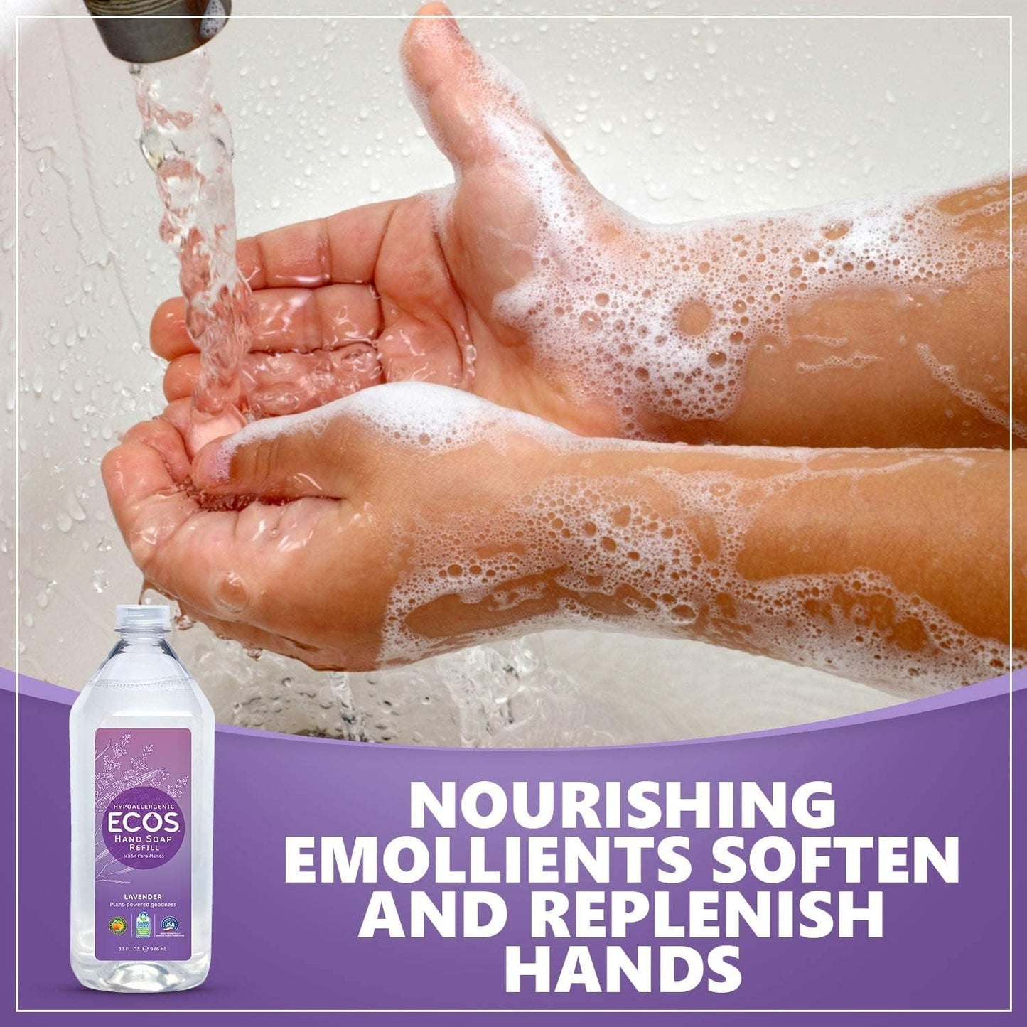 Earth Friendly Products - Rejuvenate Your Hands with Plant-Based Goodness: Lavender Hand Soap Refill (2 Pack - 32 oz Each) Beauty & Personal Care ECOS