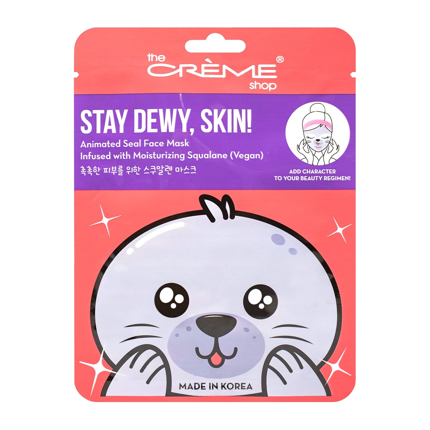 The Crème Shop Korean Skincare Animated Seal Face Mask - Infused with Moisturizing Vegan Squalane Beauty & Personal Care The Crème Shop