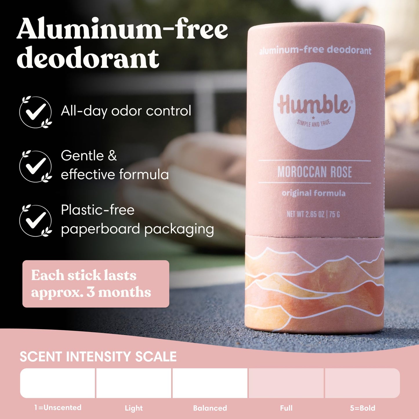 HUMBLE BRANDS Deodorant Stick, Moroccan Rose - Aluminum-Free Deodorant for Women & Men with Baking Soda, Essential Oils & Beeswax - Underarm Skincare Beauty and Personal Care HUMBLE SIMPLE AND TRUE.