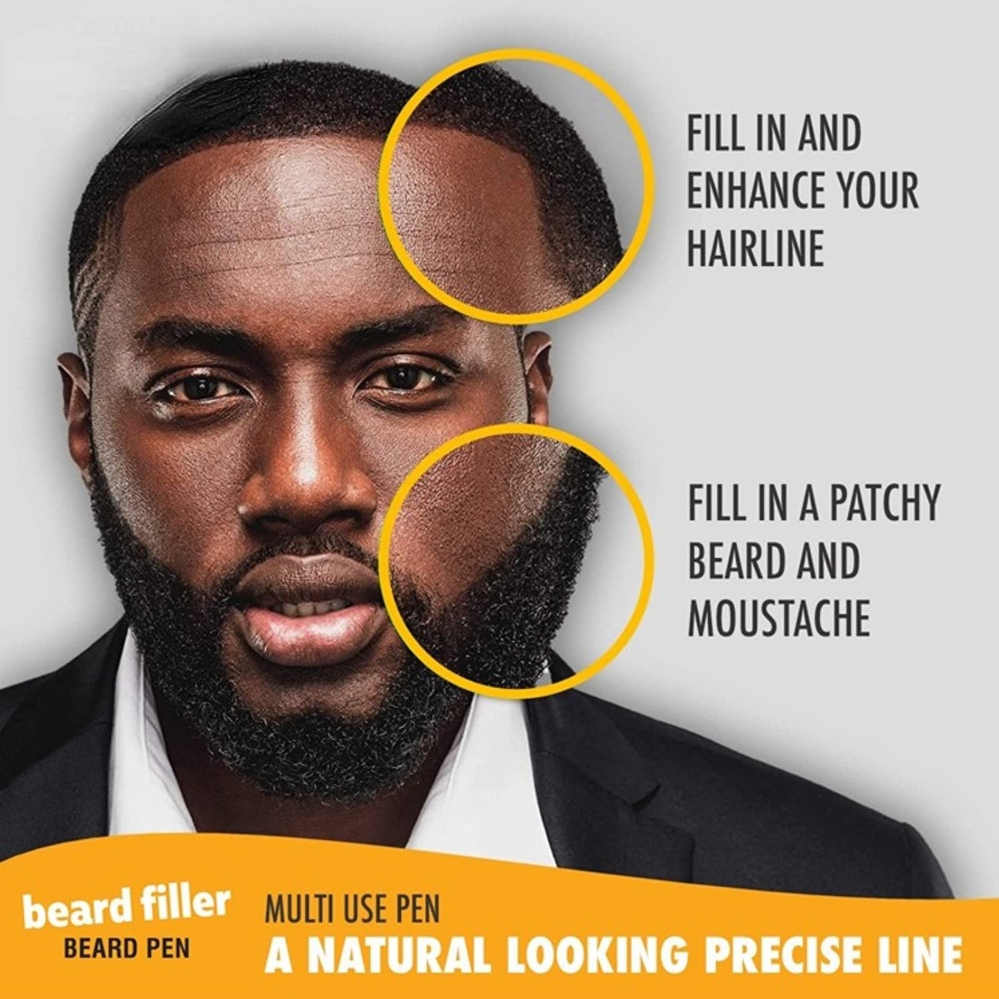 Barber Pencil, Beard Pencil Filler for Men, Barber Pencil for Lineup, Household Beard Pencil Liner, Long Lasting Repair Shape Beard Pen Water/Sweat Beauty and Personal Care Betued