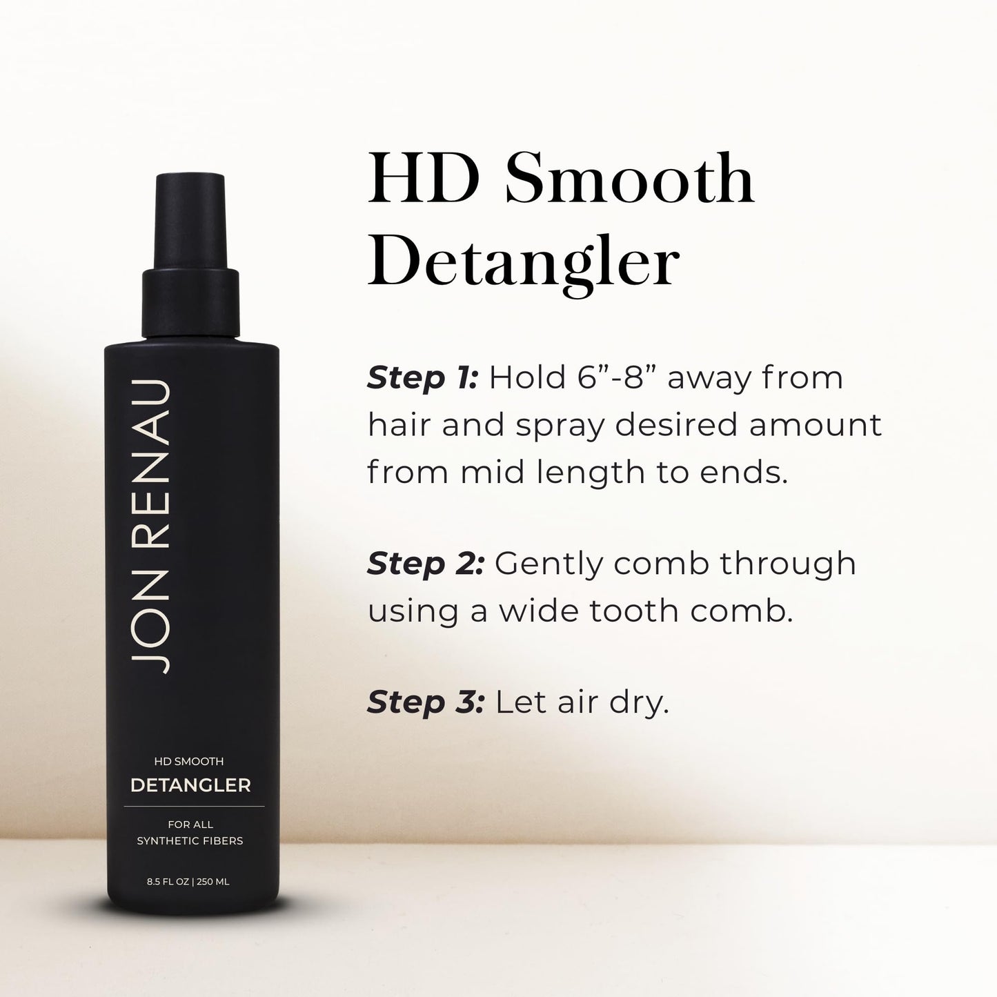 Jon Renau HD Smooth Detangler, Leave In Detangler Spray for Synthetic Wigs and Hair Extensions, Frizz Reducing Detangling Spray for Synthetic Hair Beauty & Personal Care Jon Renau