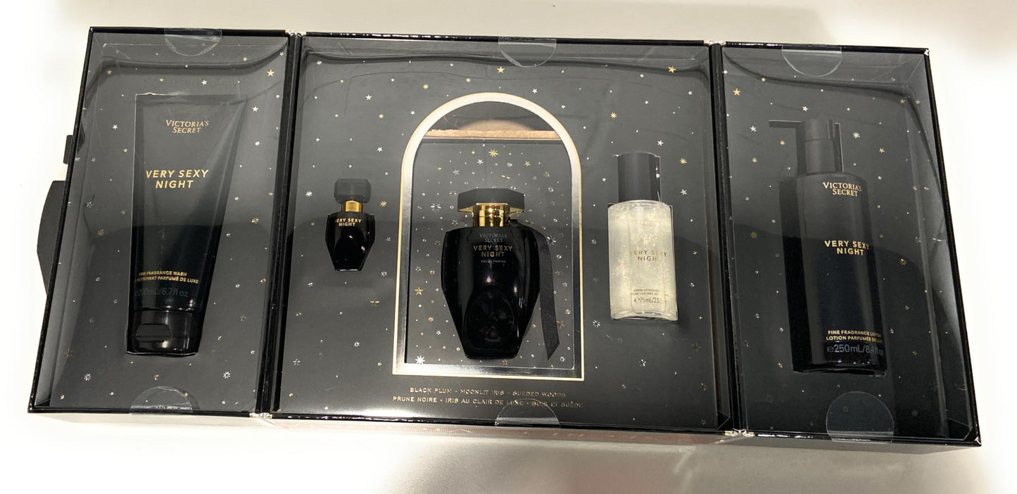 Victoria's Secret Very Sexy Night Eau De Parfum 5 Piece Gift Set 3.4 oz, Eau de Parfum, 2.5 oz Shimmer Fragrance Mist, Fine Fragrance Lotion, Fine Beauty & Personal Care Victoria's Secret