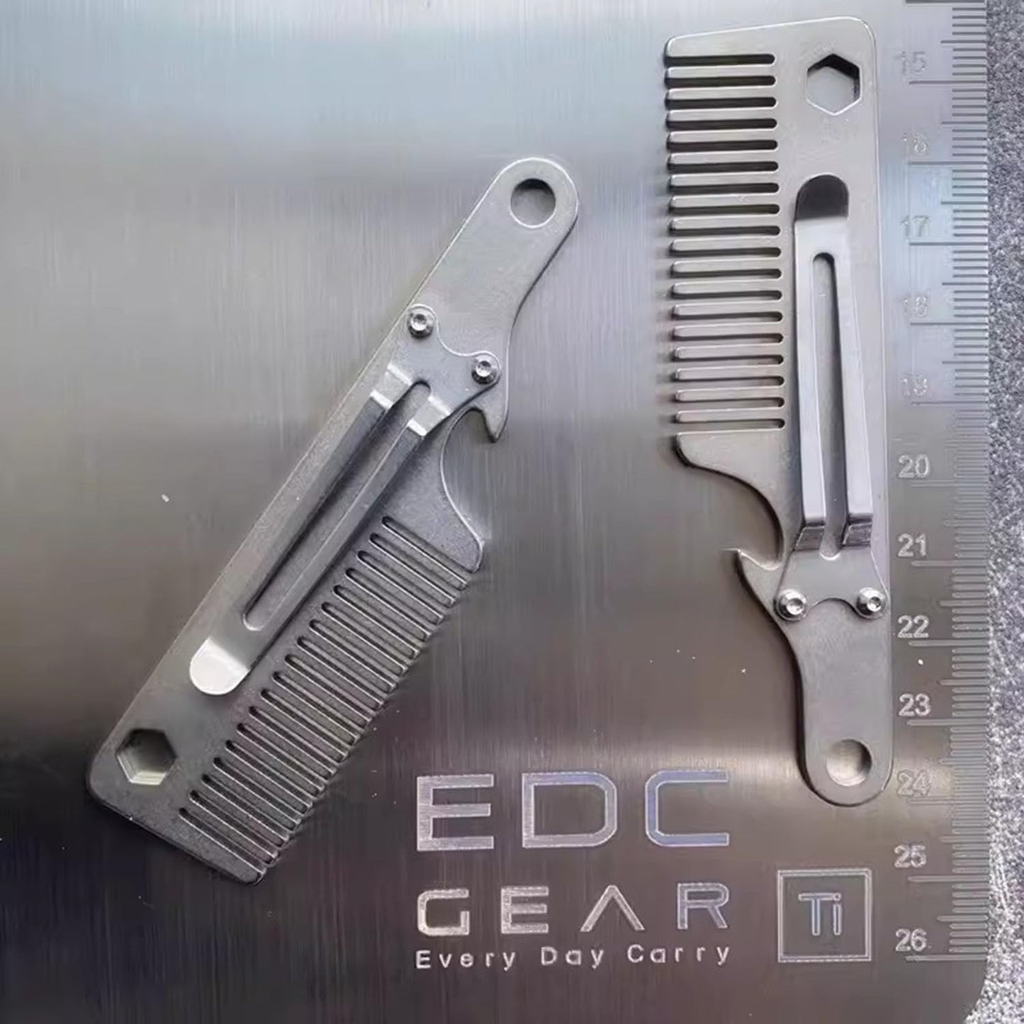Titanium Comb EDC Mini Portable Hair Comb Multifunctional EDC Mustache Comb Beauty and Personal Care WANERSEN