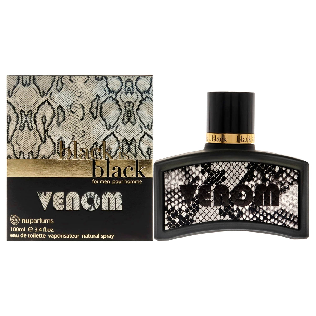 NU Parfums Black is Black Venom Pour Homme Eau De Toilette Spray, 3.4 Ounce Beauty & Personal Care Nuparfums