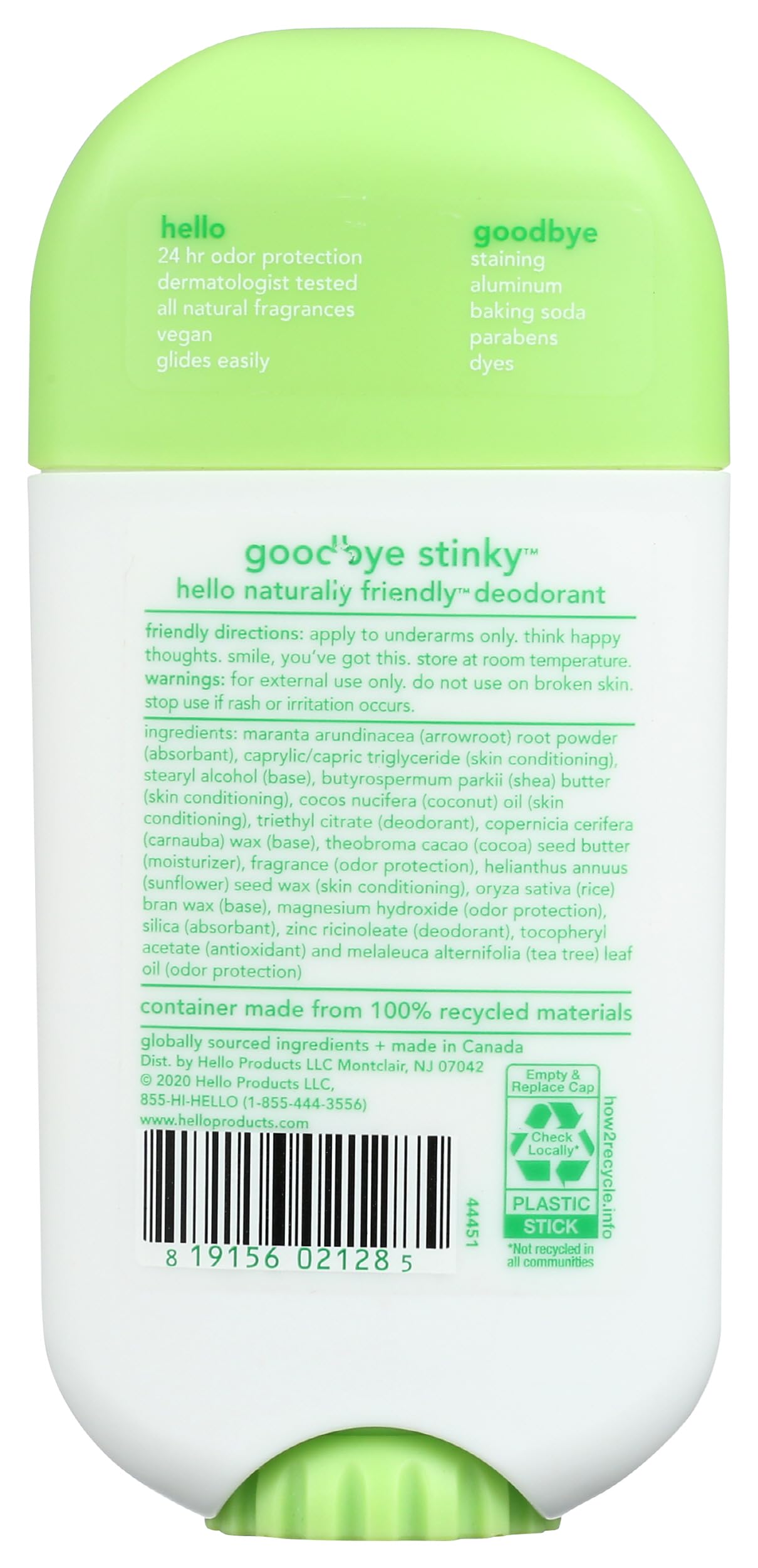 Hello, Deodorant Fresh Citrus, 2.6 Ounce Beauty and Personal Care hello