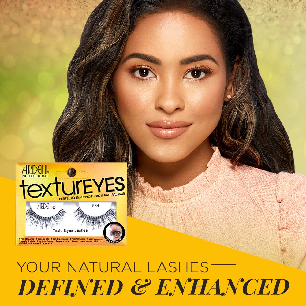 Ardell TextureEyes False Lashes 584 - Tousled Texture False Eyelashes, Reusable, Eye-Enhancing Lash Strips, 1 Pair