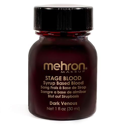 Mehron Makeup Stage Blood | Edible Fake Blood Makeup for Stage, Costume, Cosplay (1oz.) (Dark Venous) | Made in the USA Beauty & Personal Care Mehron
