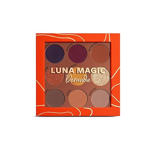 LUNA MAGIC Nude/Desnuda Eye Shadow Palette with 9 Ultra-Blendable Nude, Shimmer & Smoky Shades for All Skin Tones - Long-Lasting Pigment… Beauty & Personal Care LUNA MAGIC