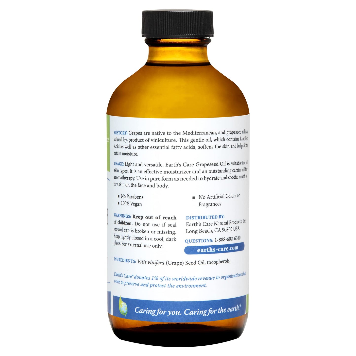 Earth’s Care Grapeseed Oil - Natural Expeller Pressed Grapeseed Oil for Skin and Hair - Lightweight Body Oil for Dry Skin 8 FL. OZ. Beauty & Personal Care Earth's Care