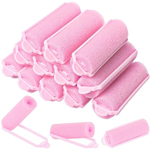 12 Pcs Foam Sponge Hair Rollers 2.4 Inch Hair Curlers to Sleep Heatless Curler Hair Pink Christmas Party Hairstyles Beauty & Personal Care Pengxiaomei