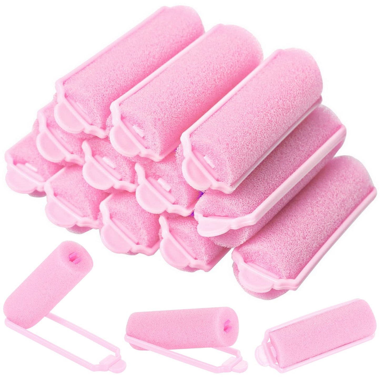 12 Pcs Foam Sponge Hair Rollers 2.4 Inch Hair Curlers to Sleep Heatless Curler Hair Pink Christmas Party Hairstyles Beauty & Personal Care Pengxiaomei