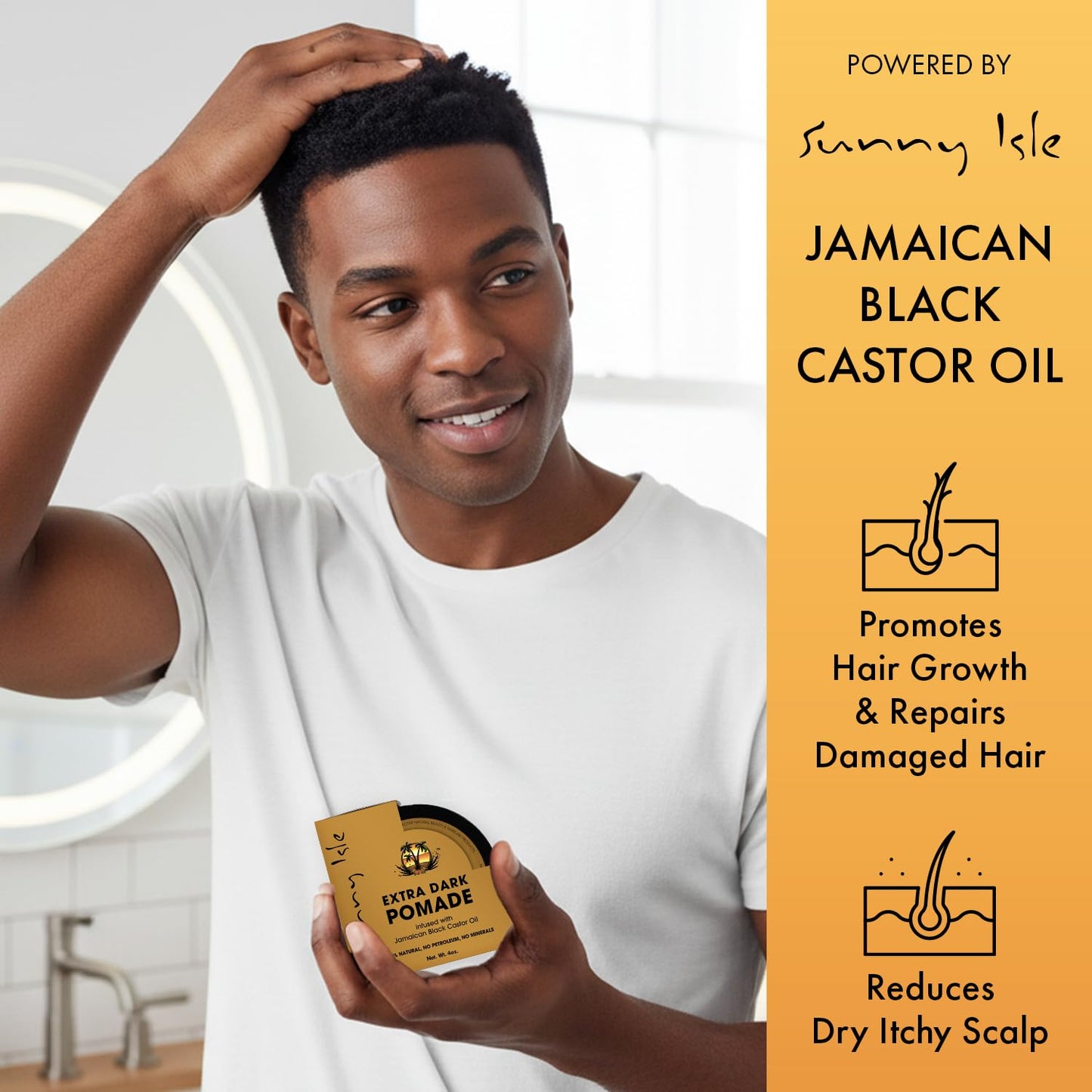 Sunny Isle Extra Dark Jamaican Black Castor Oil Hair Food Pomade - Moisturizes, Fights Dandruff, Frizz Control - 4 oz Beauty & Personal Care Sunny Isle