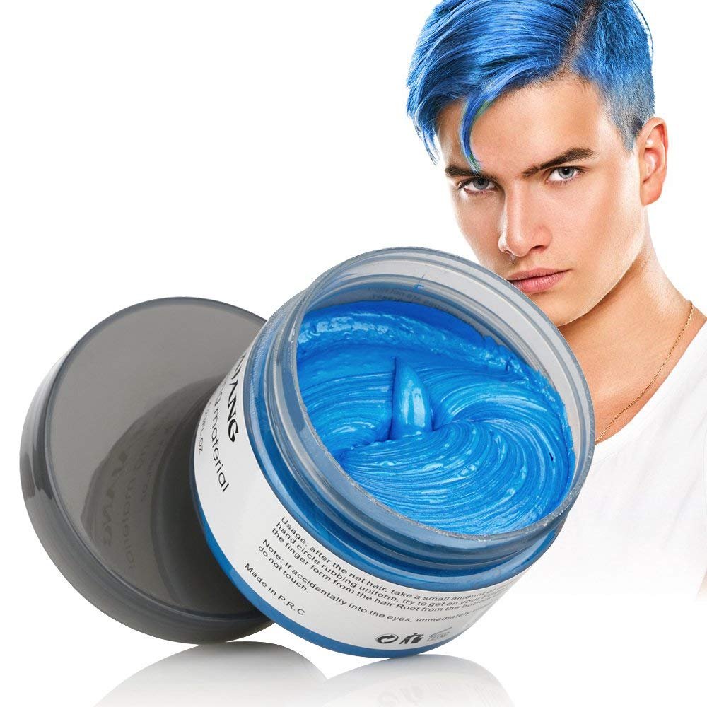 BeeShine Hair Coloring Wax, Blue Disposable Instant Matte Hairstyle Mud Cream Hair Pomades for Kids Men Women to Cosplay Nightclub Masquerade Beauty & Personal Care BeeShine