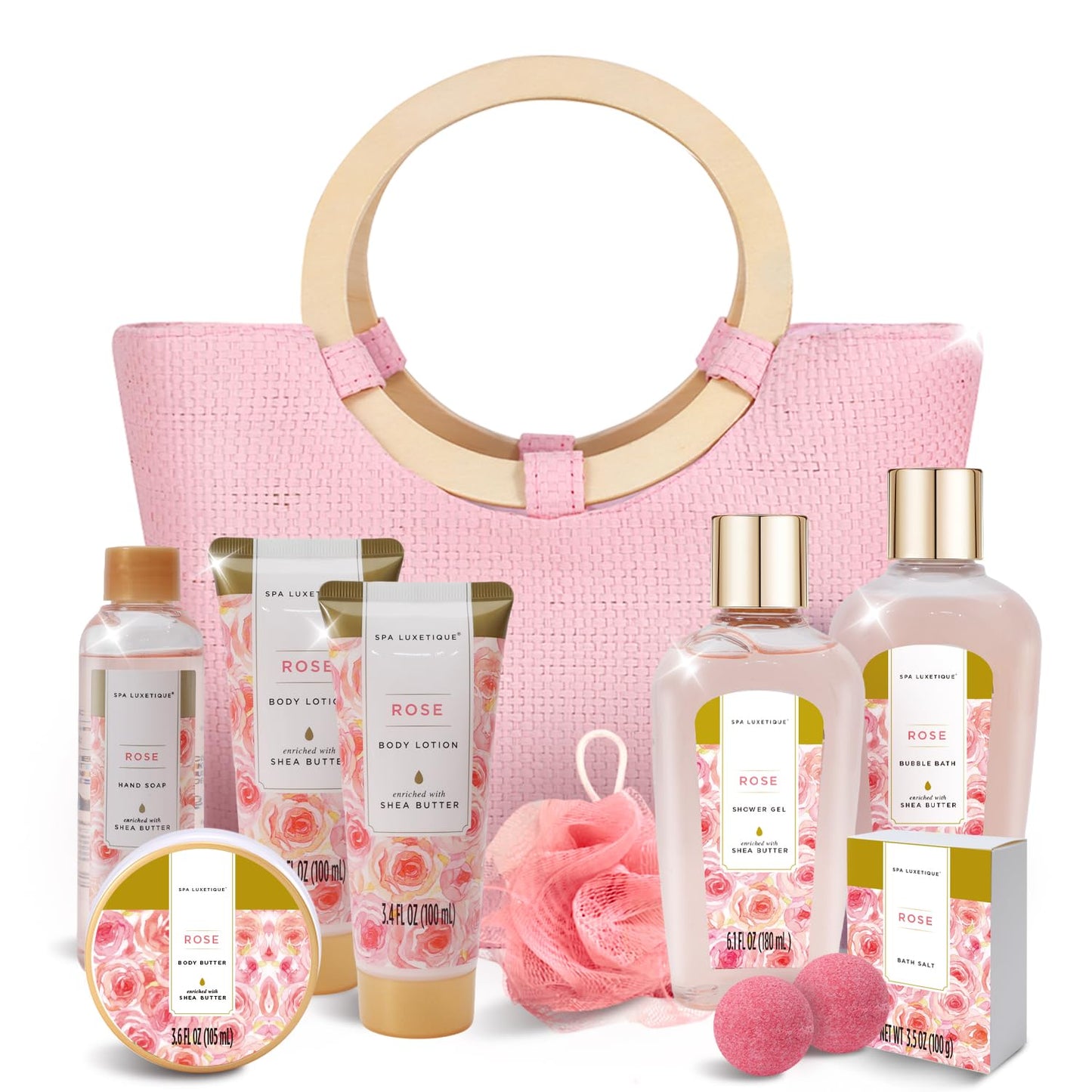 spa luxetique Spa Gift Baskets for Women - 10PCS Rose Bath Sets for Her Birthday,Mother's Day Gifts for Women,Mother,Wife,Girlfriend Beauty and Personal Care spa luxetique