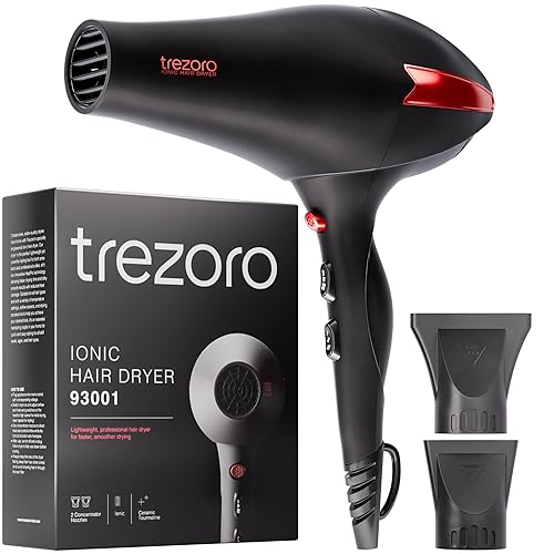 TREZORO Professional Blow Dryer for Women - Ionic Hair Dryer 2000W for Salon & Personal Use - Powerful, Fast & Quiet Drying for Curly Hair, Unwanted Beauty & Personal Care TREZORO