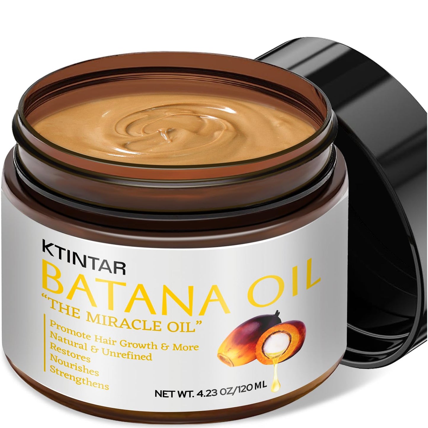 Ktintar 100% Natural Raw Batana Oil for Hair Growth, Unrefined & Organic Dr Sebi Hair Growth Oil From Honduras, Prevents Hair Loss, Eliminates Split Beauty & Personal Care Ktintar