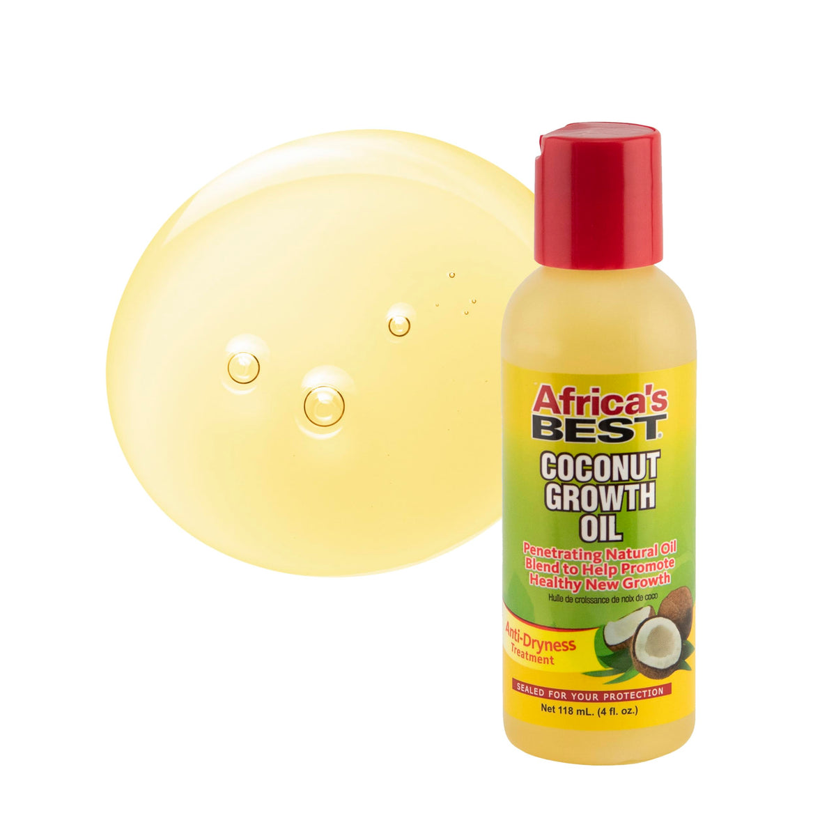 Africa's Best - Coconut Growth Oil, Enriched With Natural Vitamins & Essential Fatty Acids, Daily moisturizer or Hot Oil Treatment, Nourishes Your
