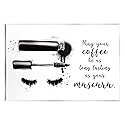 Stupell Industries Coffee & Lashes Mascara Phrase Wood Wall Art, Design by Alison Petrie Beauty & Personal Care Stupell Industries