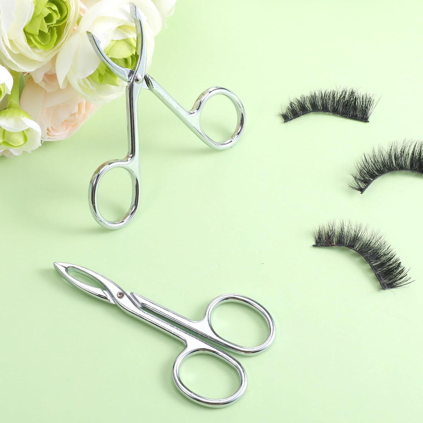 2 PCS Scissor Tweezers for Eyebrows, Metal Straight Tip Scissor Tweezers with Handles, Flat Plucker Tweezers Scissors for Remover Facial Hair Beauty and Personal Care Tweruna