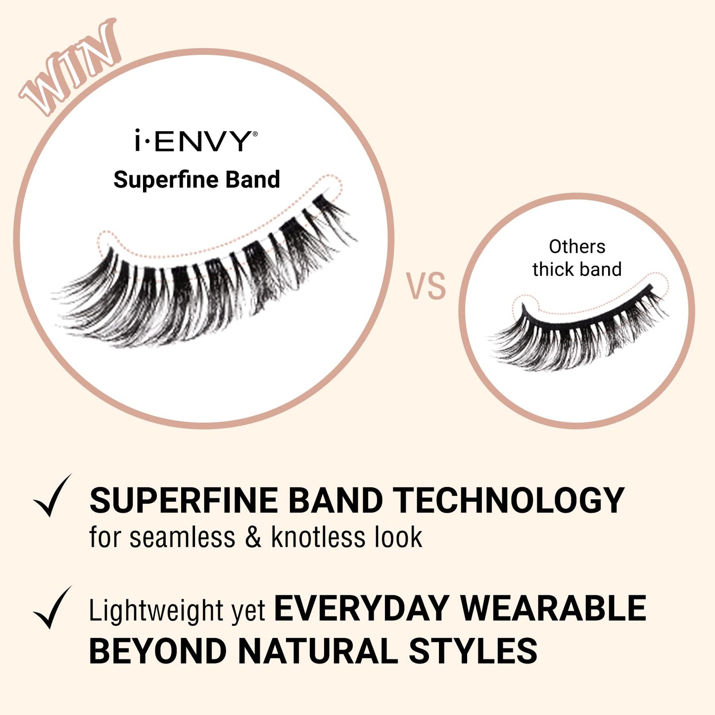 i-ENVY False Lashes Bare Beyond Natural Eyelashes Lightweight Fake Lashes (4) Beauty & Personal Care i•ENVY