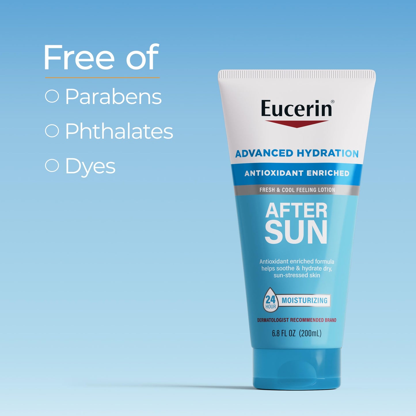 Eucerin Advanced Hydration After Sun Lotion for Face and Body, Enriched with Antioxidants, 24-Hour Hydration for Dry, Sun-Stressed Skin, 6.8 Fl Oz Beauty & Personal Care Eucerin